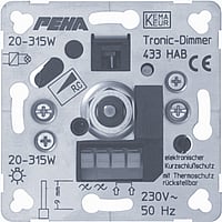 PEHA Tronic dimmer,fase-afsn.tbv laagspanninghalogeenlamp, 20-250 VA/W