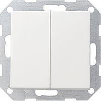 Gira Systeem 55 2-voudig kunststof inbouw drukvlakschakelaar 2x wissel schakelaar, wit (RAL9010)