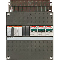 ABB Hafonorm HC installatiekast, 3 fasen, 3 groepen, met 3 aardlekautomaten, met 4 polen hoofdschakelaar, (hxbxd) 220x220x90mm