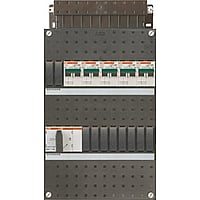 ABB Hafonorm HC installatiekast, 3 fasen, 5 groepen, met 5 aardlekautomaten, met 4 polen hoofdschakelaar, (hxbxd) 330x220x90mm