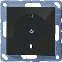 JUNG AS500 wandcontactdoos met kunststof, zwart, uitvoering ra, 1 eenheid