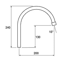 Ideal Standard uitl sanitairkranen bovenuitl Nimbus II, chroom, ho 260mm