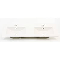 Sub 120 dubbele meubelwastafel met 2 kraangaten en overloop 18 x 120 x 45 cm, wit