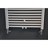 Wiesbaden Riko luxe radiator aansluitset recht, chroom/wit