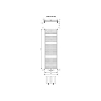 Plieger Roma M handdoekradiator horizontaal middenaansluiting 1755x600mm 800W parelgrijs (pearl grey)