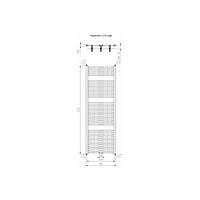 Plieger Palmyra handdoekradiator horizontaal middenaansluiting 1775x600mm 1019W mat zwart