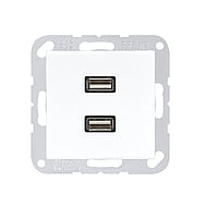 Jung AS500 USB-wandcontactdoos, wit, 2 eenheden