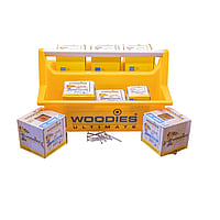 Woodies gereedschapskist/-tas montagebak, kunststof, geel, (bxdxh) 400x220x295mm, kwaliteitsklasse polyester, totaal aantal vakken 2