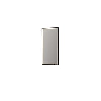 INK SP19 rechthoekige spiegel verzonken in kader met dimbare LED-verlichting, color changing, spiegelverwarming en schakelaar 50 x 4 x 100 cm, mat zwart