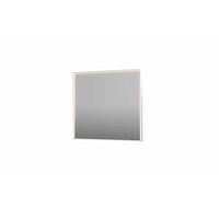 INK SP19 rechthoekige spiegel verzonken in kader met dimbare LED-verlichting, color changing, spiegelverwarming en schakelaar 90 x 4 x 80 cm, mat wit