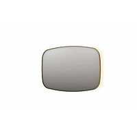 INK SP30 contour spiegel in stalen kader met dimbare indirecte LED-verlichting, spiegelverwarming, color changing en schakelaar 120 x 4 x 80 cm, geborsteld mat goud