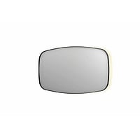 INK SP30 contour spiegel in stalen kader met dimbare indirecte LED-verlichting, spiegelverwarming, color changing en schakelaar 140 x 4 x 80 cm, mat zwart