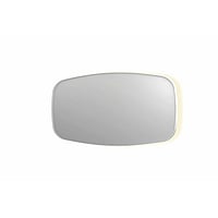 INK SP30 contour spiegel in stalen kader met dimbare indirecte LED-verlichting, spiegelverwarming, color changing en schakelaar 160 x 4 x 80 cm, mat wit