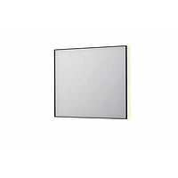 INK SP32 rechthoekige spiegel in stalen kader met dimbare indirect LED-verlichting, spiegelverwarming, color changing, en schakelaar 90 x 4 x 80 cm, mat zwart