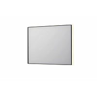 INK SP32 rechthoekige spiegel in stalen kader met dimbare indirect LED-verlichting, spiegelverwarming, color changing, en schakelaar 100 x 4 x 80 cm, mat zwart