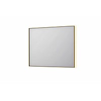 INK SP32 rechthoekige spiegel in stalen kader met dimbare indirect LED-verlichting, spiegelverwarming, color changing, en schakelaar 100 x 4 x 80 cm, geborsteld mat goud