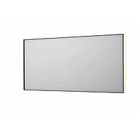 INK SP32 rechthoekige spiegel in stalen kader met dimbare indirect LED-verlichting, spiegelverwarming, color changing, en schakelaar 160 x 4 x 80 cm, mat zwart