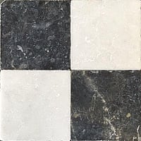 SAMPLE Kerabo Burdur dambord natuursteen vloer- en wandtegel van wit marmer en hardsteen 20 x 20 x 1 cm