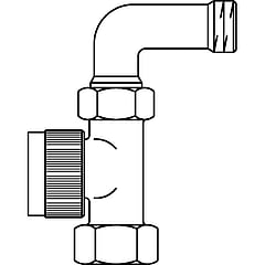 Oventrop thermostatische radiatorafsluiter A 1/2" recht met bocht Kvs = 0,95 m3/h