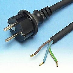 HK Electric aansluitleiding aansluiting kabel, le 2m, aansluiting 1 randaardestekker recht