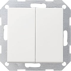 Gira Systeem 55 2-voudig kunststof inbouw drukvlakschakelaar serie schakelaar, wit (RAL9010) 12503