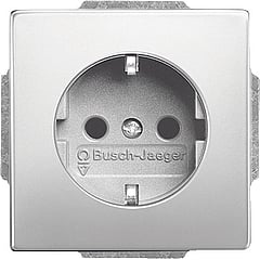 Busch-Jaeger Pure Stainless Steel wandcontactdoos met randaarde, edelstaal