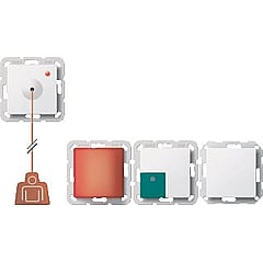 Gira 834 inbouw MIVA minder valide toilet-set, LED, 24Vdc, bediening rood/groen, zuiver, wit