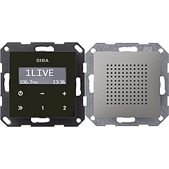 Gira System 55 kunststof inbouw basiselement t.b.v. radio, RDS met luidspreker, antraciet
