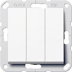 Gira System 55 3-voudig kunststof inbouw schakelaar 3x1-polig, wit (RAL9010)