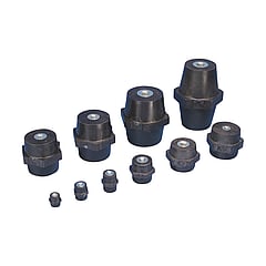 Erico isolator ISO TP, poly/glasvezelverst., zwart, ho 35mm, tapgat M10