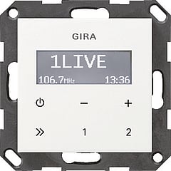 Gira System 55 kunststof inbouw basiselement t.b.v. radio, RDS, zonder luidspreker, wit (RAL9010)