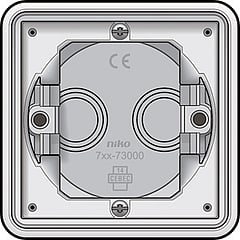 Niko New Hydro enkelvoudig inbouwkader voor opbouwmateriaal, wit