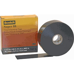 3M Scotch zelfklevende tape T88, PVC, zwart, (lxb) 20mx19mm, UV-bestendig, isol