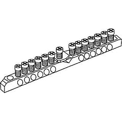 Wöhner aansluitingrail, koper, (bxl) 6.5x124mm, 12 aansluiting