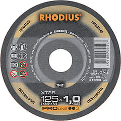 Rhodius slijpschijf XT38, doorslijpen, diam schijf 125mm, dikte 1.5mm