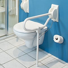 Linido hulppootset voor opklapbare toiletbeugel, rvs gecoat wit