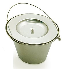 Linido toiletemmer met handgreep en deksel Ø 30 cm, rvs
