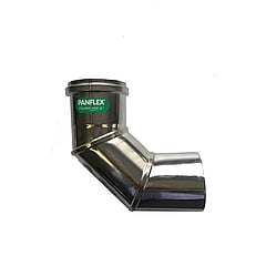 Panflex enkelwandig rookgashulpstuk 2 aansluiting INOX, RVS (RVS), wand 0.4mm
