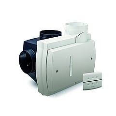 Orcon Compact-10RHB mechanische ventilatiebox met RF bediening, vochtsensor en randaardestekker 28 x 36 x 33,5 cm, wit