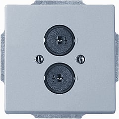 Busch-Jaeger Pure Stainless Steel centraalplaat voor 2 luidsprekerconnectoren met draagring, edelstaal