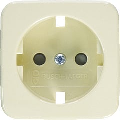 Busch-Jaeger Reflex SI centraalplaat voor wandcontactdoos met randaarde aanraakbeveiliging, crèmewit