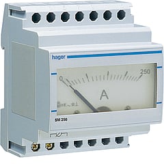 Hager SM ampèremeter paneelbouw DIN-rail, (bxh) 70x85mm uitlezing analoog