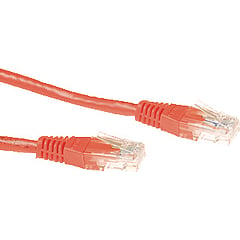 ACT Cat6 rood patchkabel twisted pair, lengte 0.5m, kabeltype U/UTP, categorie