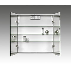 Plieger Lyndalu spiegelkast met 2 deuren en LED-verlichting 65 x 68 cm, aluminium