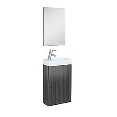 Plieger Senza toiletmeubel m. 1 deur m. spiegel 40cm m. omkeerbare keramische wastafel antraciet