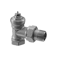 VEN120 - Angle radiator valve, DIN, 2-pipe system, PN10, DN20, kv 0.31...1.41