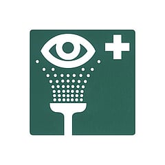 Kwc veiligheidspictogram sticker, kunststof, groen, (hxb) 13x10.5mm, met waarschuwingssymbool, betekenis pictogram oogdouche