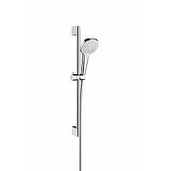 hansgrohe Croma Select E Multi glijstangset met Croma Select E Multi handdouche 65cm met Isiflex`B doucheslang 160cm wit/chroom