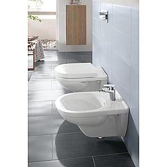 Villeroy & Boch O.novo CombiPack hangend toilet diepspoel CeramicPlus met toiletzitting met softclose en quickrelease, wit