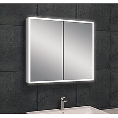 Sub Quatro spiegelkast 70x80x13 cm met LED-verlichting, aluminium